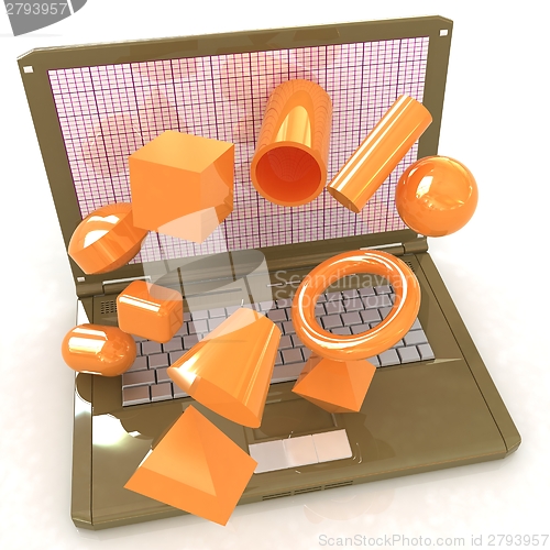 Image of Powerful laptop specially for 3d graphics and software 