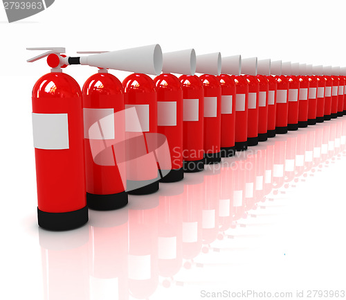 Image of Red fire extinguishers