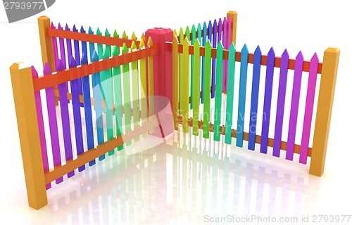 Image of Colorfull glossy fence 