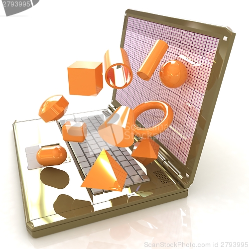 Image of Powerful laptop specially for 3d graphics and software 