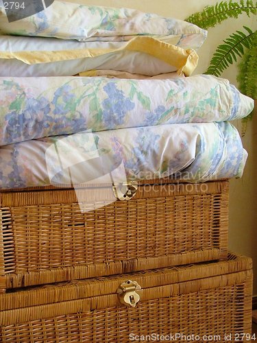 Image of chest with linens