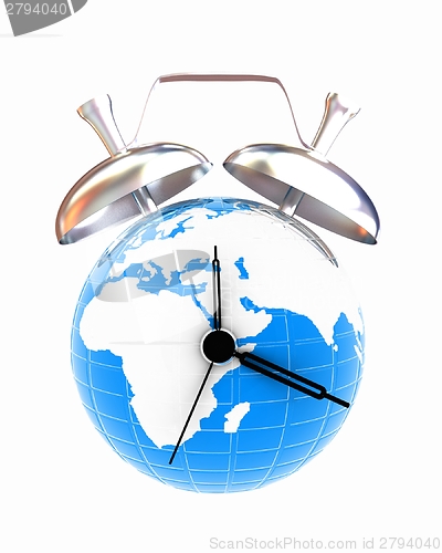 Image of 3d illustration of world alarm clock 