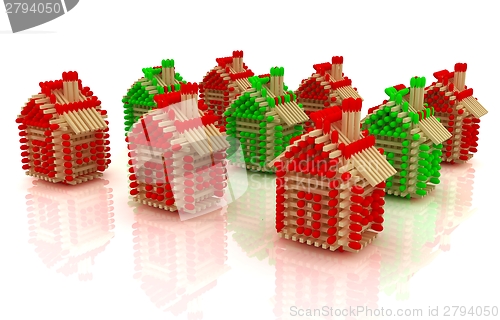Image of Log houses from matches pattern with the best percent