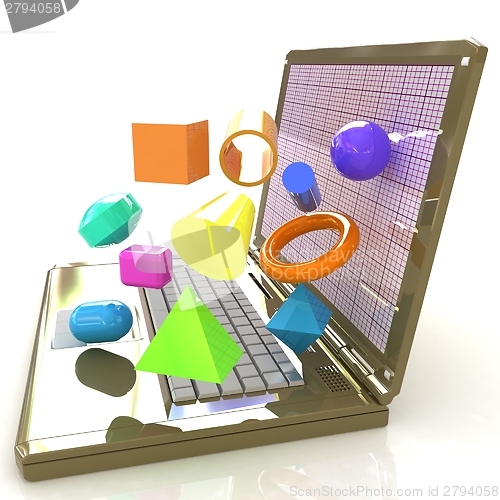 Image of Powerful laptop specially for 3d graphics and software 