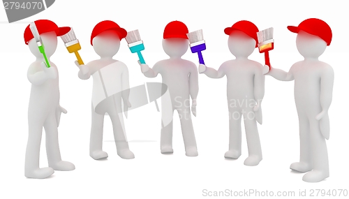 Image of 3d man with a brush