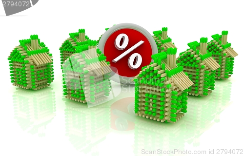 Image of Log houses from matches pattern with the best percent