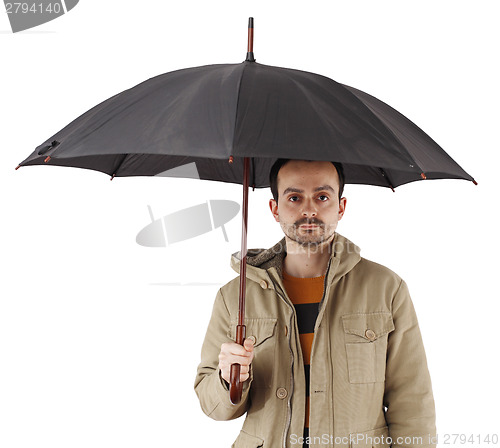 Image of Man with umbrella