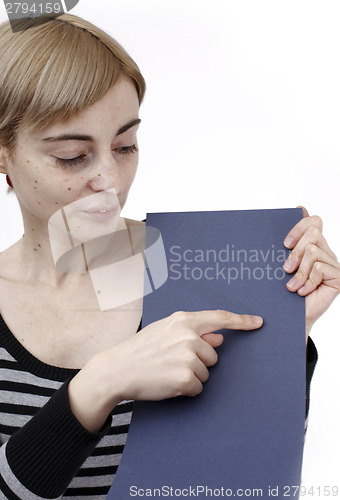 Image of Woman holding a paper