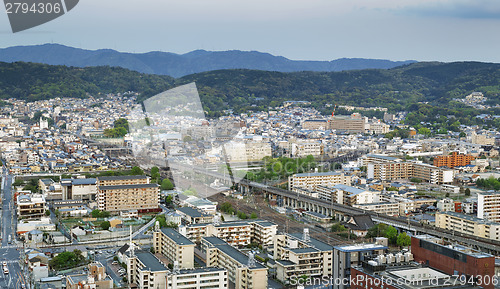 Image of Sunset over Kyoto City in Japan. 