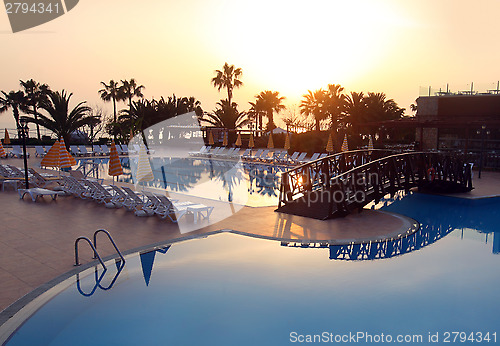 Image of Pool at sunset