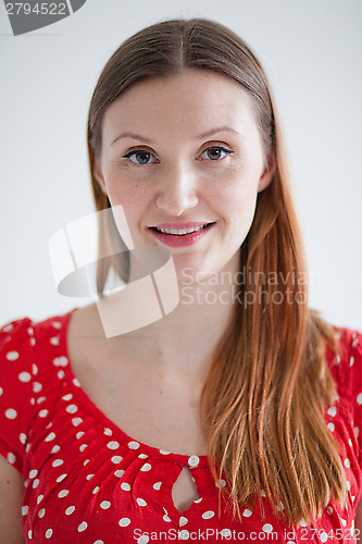 Image of Portrait of smiling attractive woman