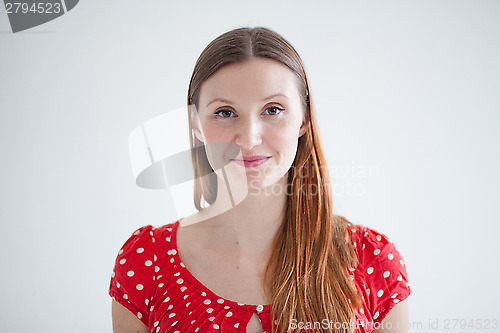 Image of Portrait of smiling attractive woman