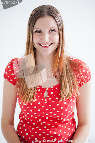 Image of Portrait of smiling attractive woman