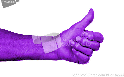 Image of Old woman with arthritis giving the thumbs up sign