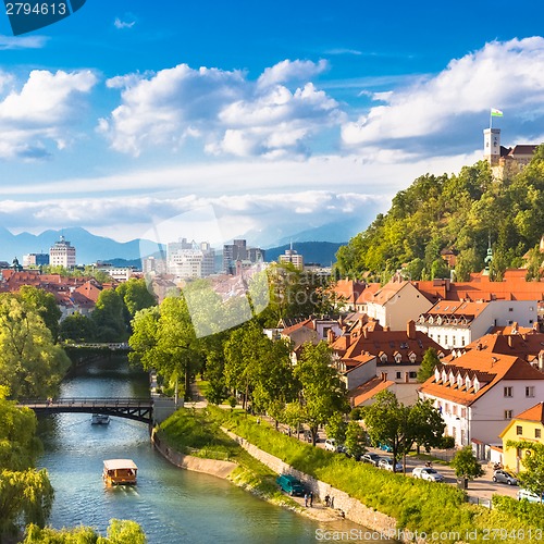 Image of Panorama of Ljubljana, Slovenia, Europe.