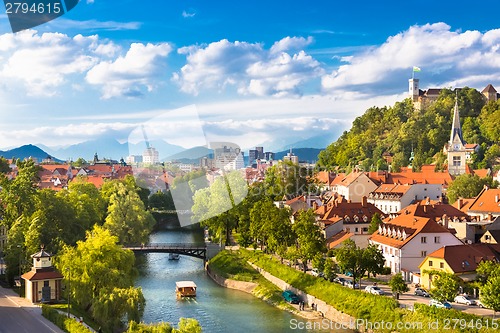 Image of Panorama of Ljubljana, Slovenia, Europe.