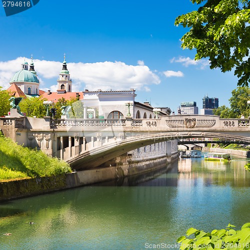 Image of Dragon bridge in Ljubljana, Slovenia, Europe.