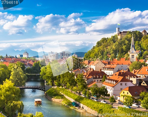 Image of Panorama of Ljubljana, Slovenia, Europe.