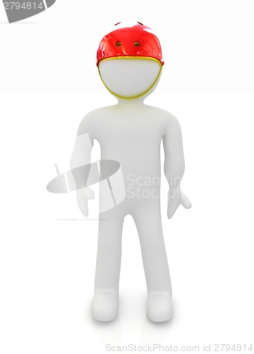 Image of 3d man in bicycle helmet 