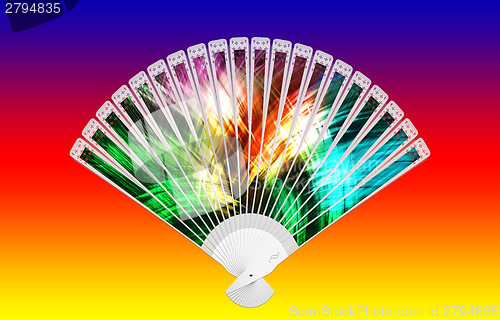 Image of Colorful hand fan 