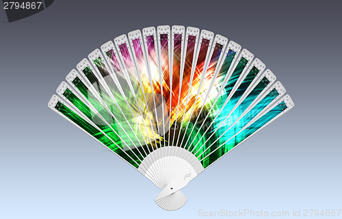 Image of Colorful hand fan 