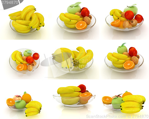 Image of Set of citrus on a glass plate