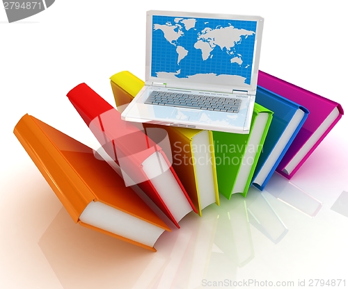 Image of Laptop on books 
