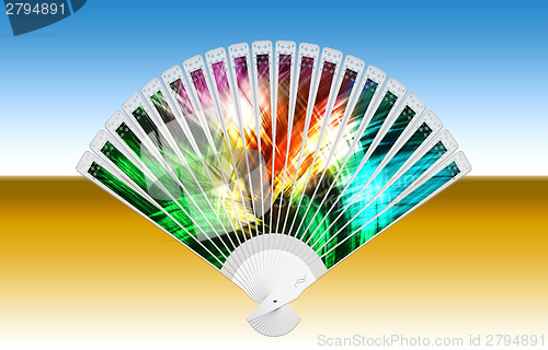 Image of Colorful hand fan 