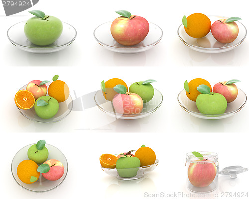 Image of Set of citrus on a glass plate