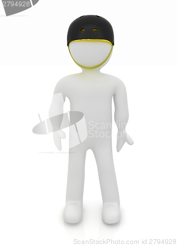 Image of 3d man in bicycle helmet 