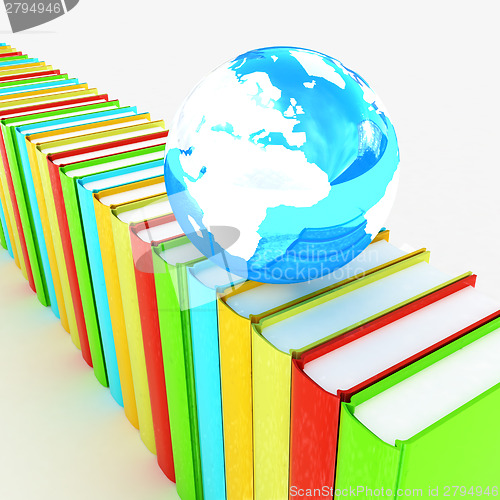 Image of Colorful books and earth