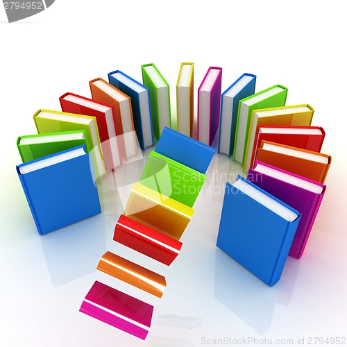 Image of Colorful books flying 