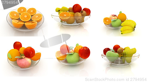 Image of Set of citrus on a glass plate