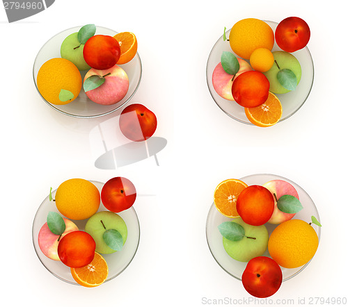 Image of Set of citrus on a glass plate