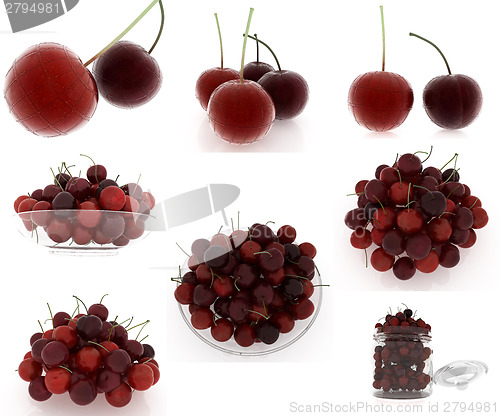 Image of Set of fresh cherries