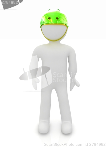 Image of 3d man in bicycle helmet 