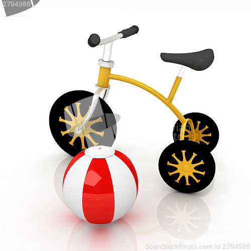 Image of children's bike with colorful aquatic ball