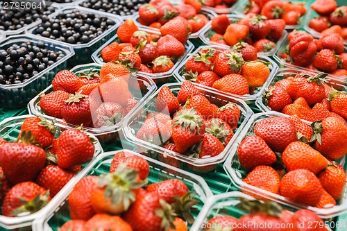 Image of Strawberry at farmer market, Norway.