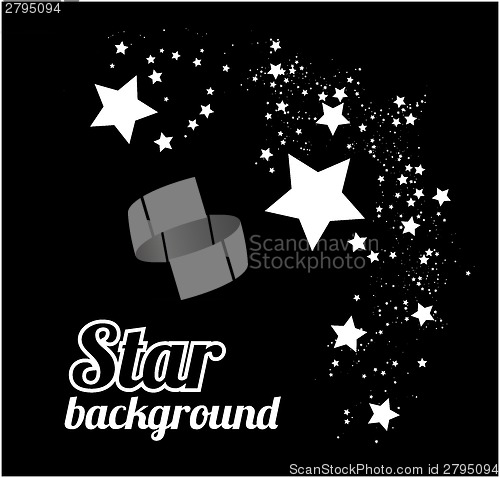 Image of Star background vector illustration on black