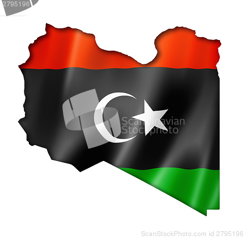 Image of Libyan flag map