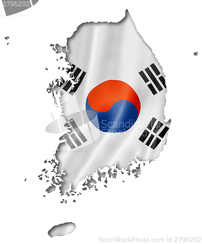 Image of South Korean flag map