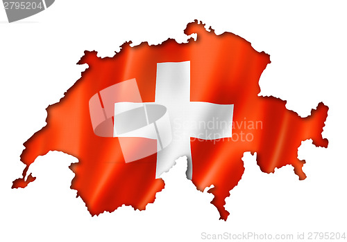 Image of Swiss flag map