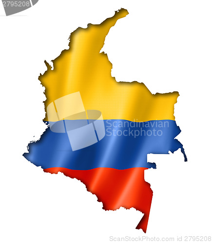 Image of Colombian flag map