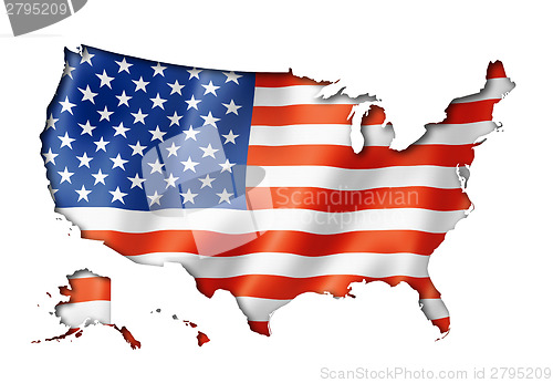 Image of United States flag map