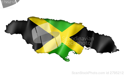 Image of Jamaican flag map