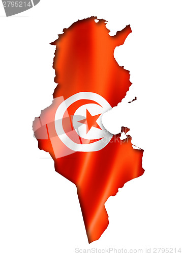 Image of Tunisian flag map
