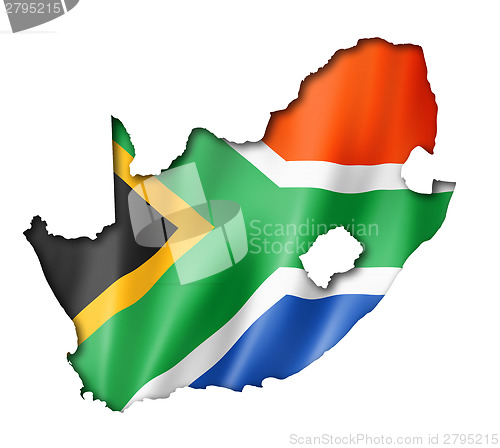Image of South African flag map