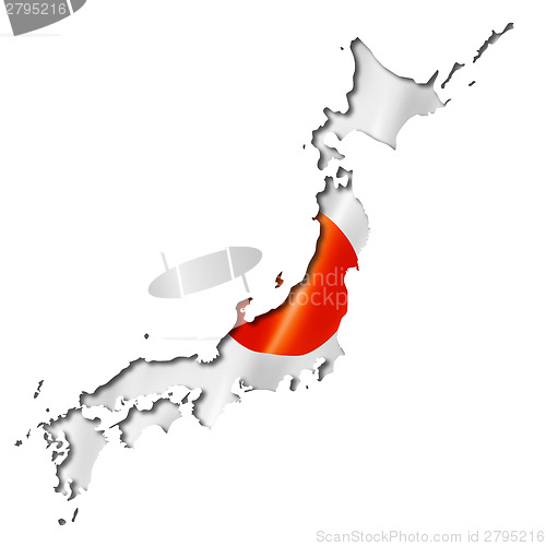 Image of Japanese flag map