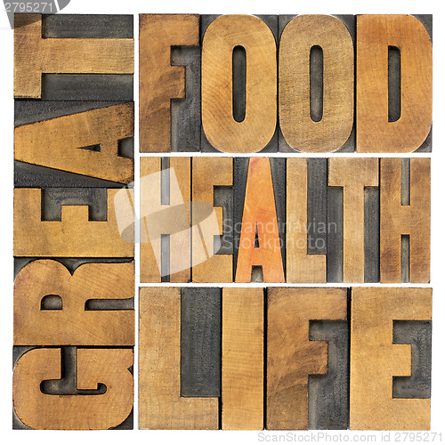 Image of great food, health and life