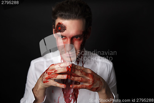 Image of Psychopath with bloody hands